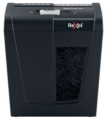 Rexel Secure S5 Distruggidocumenti manuale a strisce P-2 - Distrugge fino a 5 fogli - Capacità del cestino 10 L - Colore nero Rexel Secure S5 Distruggidocumenti manuale a strisce P-2 - Distrugge fino a 5 fogli - Capacità del cestino 10 L - Colore nero