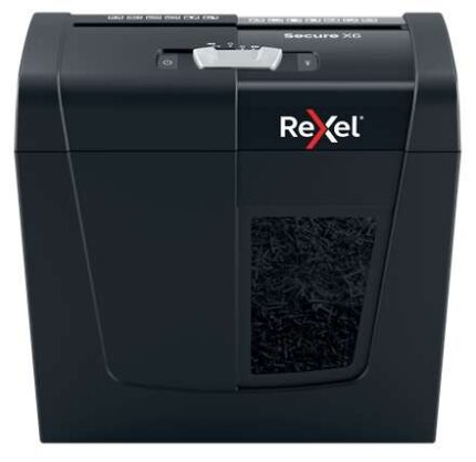 Rexel Secure X6 Distruggidocumenti manuale a taglio a particelle P-4 - Distrugge fino a 6 fogli alla volta - Capacità del cestino 10 L - Colore nero