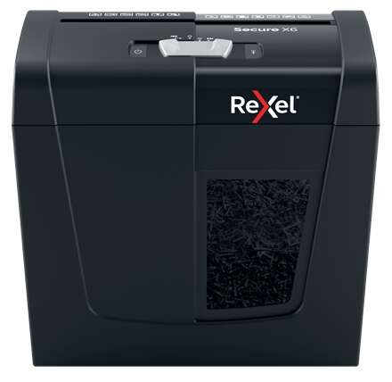 Rexel Secure X6 Distruggidocumenti manuale a taglio a particelle P-4 - Distrugge fino a 6 fogli alla volta - Capacità del cestino 10 L - Colore nero