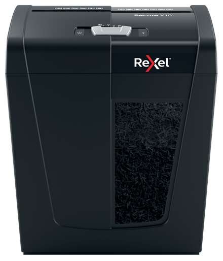 Rexel Secure X10 Distruggidocumenti manuale a taglio a particelle P-4 - Distrugge fino a 10 fogli alla volta - Capacità del cestino 18 L - Colore nero