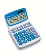 Ibico 210X Calcolatrice da tavolo a 10 cifre - Schermo LCD inclinabile e regolabile - Tasti grandi - Colore bianco/blu