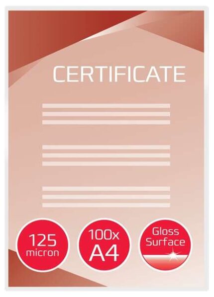GBC Confezione da 100 buste per plastificazione A4 lucide - Alta qualità - 125 micron - Trasparenti