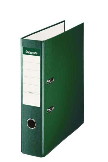 Esselte Raccoglitore a leva - Formato A4 - Dorso 75 mm - Capacità 500 fogli - Colore verde