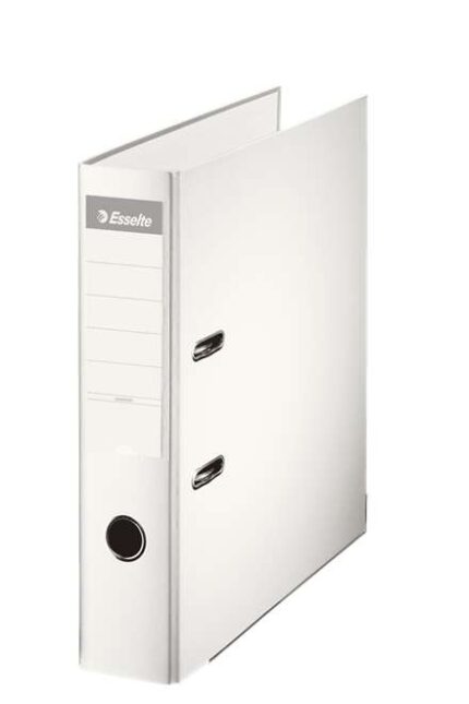 Esselte Raccoglitore a leva formato A4 - Dorso 75 mm - Portacartellini sul dorso - Capacità 500 fogli - Colore bianco