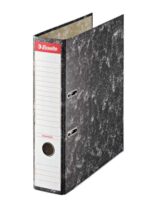 Esselte Raccoglitore a leva formato A4 - Dorso da 75 mm - Ollao e Rado - Etichetta stampata sul dorso - Colore nero marmorizzato