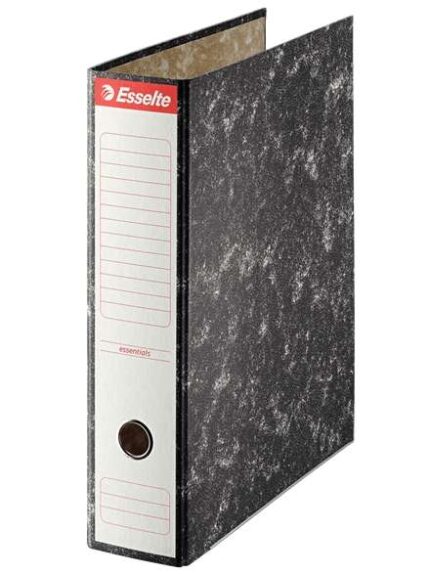 Esselte Raccoglitore a leva formato Folio - Dorso 75 mm - Capacità 500 fogli - Colore nero marmorizzato