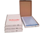 Esselte Confezione da 100 buste portadocumenti multiforo - Formato A4 - 16 fori - 80 micron - Pelle d'arancia - Colore trasparente - immagine 2