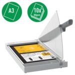 Leitz Precision Home Office A3 Taglierina per carta formato A3 - Taglia fino a 10 fogli - Illuminazione della lama - Lama in acciaio inossidabile di alta qualità - immagine 2