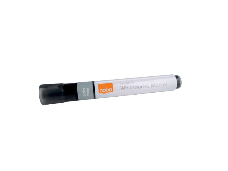 Nobo Confezione da 10 pennarelli per lavagna bianca - Punta tonda 3 mm - Inchiostro liquido - Finestrina per controllare il livello dell'inchiostro - Colore nero