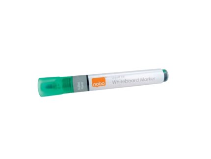 Nobo Confezione da 10 pennarelli per lavagna bianca - Punta tonda da 3 mm - Inchiostro liquido - Finestrina per controllare il livello dell'inchiostro - Colore verde