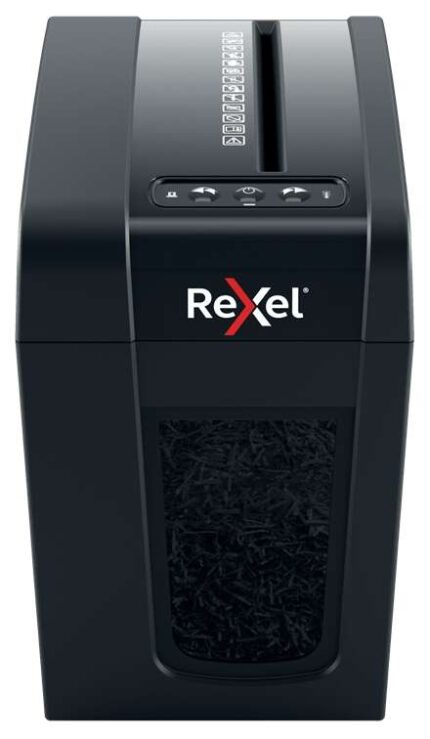 Rexel Secure X6-SL Whisper-Shred Distruggidocumenti manuale a particelle P-4 - Distrugge fino a 6 fogli - Tecnologia a bassa rumorosità Whisper-Shred - Cestino da 10 L - Colore nero