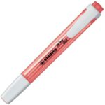 Stabilo Swing Cool Pennarello fluorescente - Corpo piatto - Punta smussata - Tratto tra 1 e 4 mm - Inchiostro a base d'acqua - Antisecante - Colore rosso - immagine 2