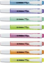 Stabilo Swing Cool Confezione da 8 pennarelli fluorescenti - Corpo piatto - Punta smussata - Tratto tra 1 e 4 mm - Inchiostro a base d'acqua - Antisecante - Colori assortiti - immagine 2