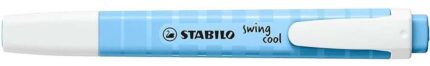Stabilo Swing Cool Pastel Pennarello fluorescente - Corpo piatto - Punta smussata - Tratto tra 1 e 4 mm - Inchiostro a base d'acqua - Antisecante - Colore Blu Ventoso