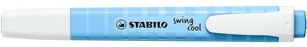 Stabilo Swing Cool Pastel Pennarello fluorescente - Corpo piatto - Punta smussata - Tratto tra 1 e 4 mm - Inchiostro a base d'acqua - Antisecante - Colore Blu Ventoso