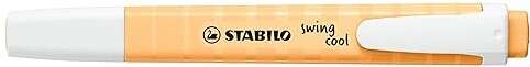 Stabilo Swing Cool Pastel Pennarello fluorescente - Corpo piatto - Punta smussata - Tratto tra 1 e 4 mm - Inchiostro a base d'acqua - Antisecante - Colore Arancione pallido