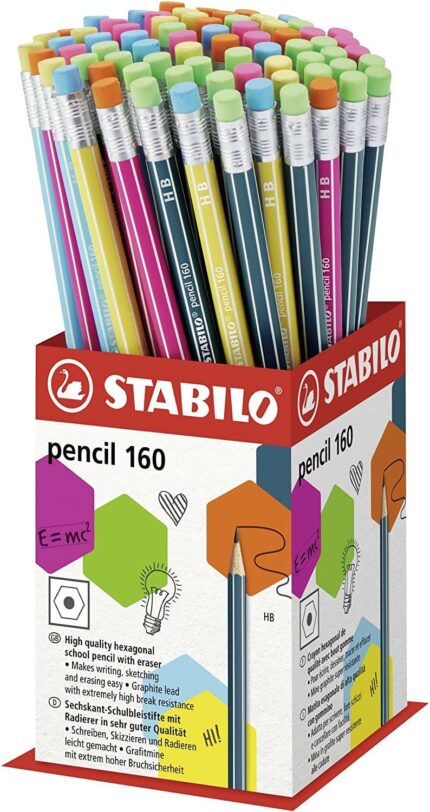 Stabilo Pencil 2160 Espositore da 72 matite con gomma - Mina HB da 2