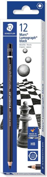 Staedtler Mars Lumograph Black Artist Pencil 100B Matita di grafite - Miniera HB - Resistenza alla rottura - Legno proveniente da foreste sostenibili