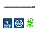 Staedtler Mars Lumograph Charcoal 100C Matita di grafite - Miniera H - Elevata percentuale di carbonio e carboncino - Legno proveniente da foreste sostenibili - immagine 3