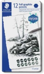 Staedtler Mars Lumograph Pure Graphite 100G Confezione da 12 matite di grafite - Tonalità brillanti - Durezze assortite