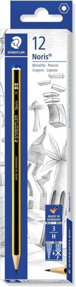 Staedtler Noris 120-3 Matita di grafite esagonale - Miniera H - Resistente alla rottura - Legno proveniente da foreste sostenibili