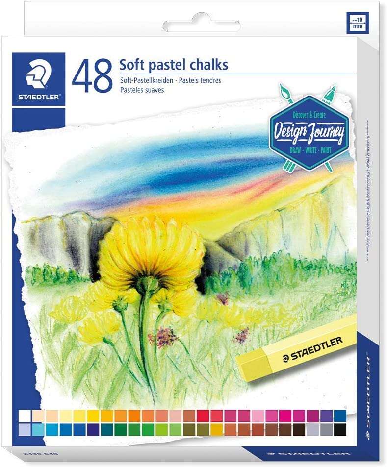 Staedtler 2430 Confezione da 48 pastelli morbidi - Ottimi per la miscelazione dei colori - Resistenti alla luce - Colori assortiti