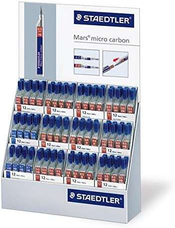 Staedtler Mars Micro Carbon 250 Espositore da 144 tubetti di mine - Eccezionale elasticità - Gradazioni assortite
