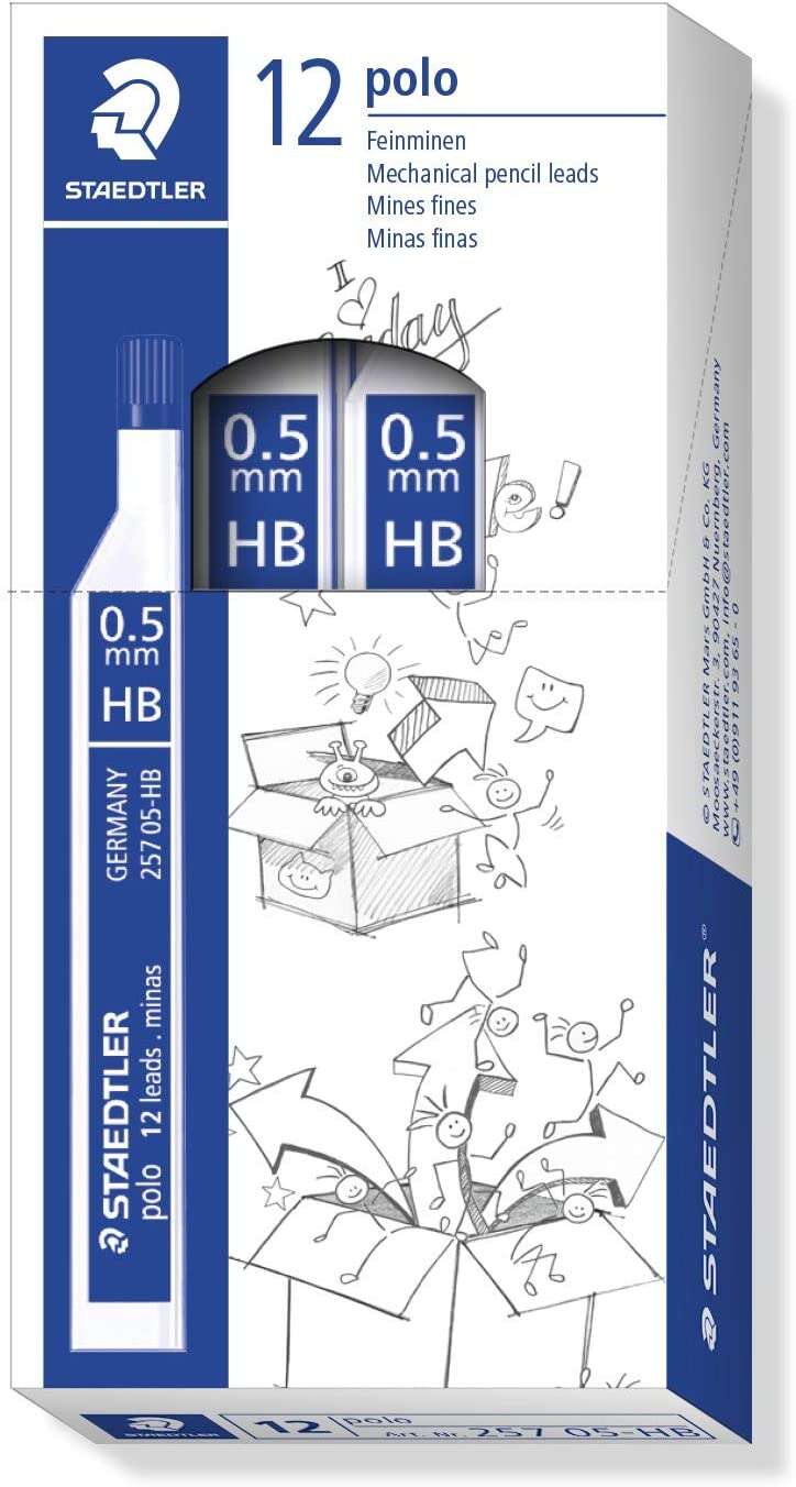 Staedtler Polo 257 Tubetto con mine di grafite - Durezza HB - Tratto 0