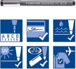 Staedtler Pigment Liner 308 Confezione da 4 pennarelli a punta fine - Punta lunga - Asciugatura rapida - Colore nero - immagine 5