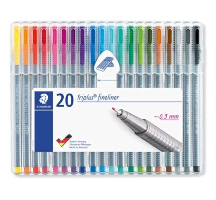 Staedtler Triplus Fineliner 334 Confezione da 20 pennarelli a punta fine - Tratto 0