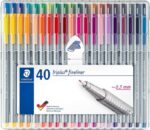 Staedtler Triplus Fineliner 334 Confezione da 40 pennarelli a punta fine - Tratto 0