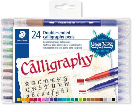 Staedtler 3005 Confezione da 24 pennarelli a doppia punta per calligrafia - Colori assortiti