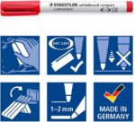 Staedtler Lumocolor Whiteboard Compact 341 Confezione da 4 pennarelli per lavagna bianca - Asciugatura rapida - Colori assortiti - immagine 4