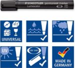 Staedtler Lumocolor 350 Confezione da 6 pennarelli permanenti - Punta smussata - Colori assortiti - immagine 4