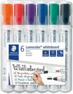 Staedtler Lumocolor 351 Confezione da 6 pennarelli per lavagna bianca - Asciugatura rapida - Colori assortiti