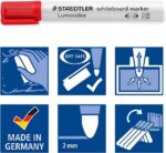 Staedtler Lumocolor 351 Confezione da 6 pennarelli per lavagna bianca - Asciugatura rapida - Colori assortiti - immagine 4