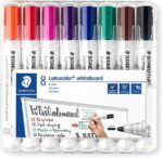 Staedtler Lumocolor 351 Confezione da 8 pennarelli per lavagna bianca - Asciugatura rapida - Colori assortiti