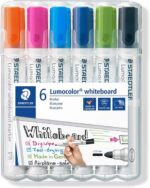 Staedtler Lumocolor 351 Confezione da 6 pennarelli per lavagna bianca - Asciugatura rapida - Colori assortiti