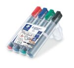 Staedtler Lumocolor Flipchart 356 Confezione da 4 pennarelli permanenti - Inchiostro a base d'acqua - Colori assortiti - immagine 2
