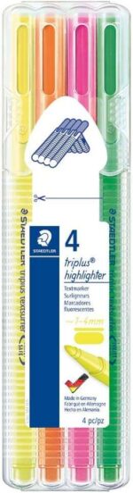 Staedtler Triplus Textsurfer 362 Confezione da 4 evidenziatori fluorescenti - Tratto 1 - 4 mm circa - Inchiostro a base d'acqua - Colori assortiti