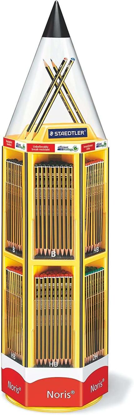 Staedtler Noris 120 Espositore da 576 matite di grafite - Miniera resistente - Gradazioni assortite