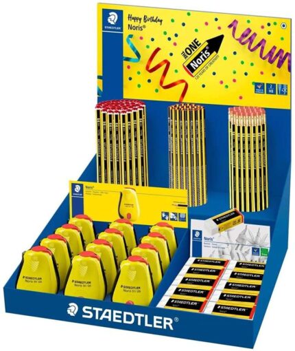 Staedtler Noris 120 Espositore con matite + temperini + gomme