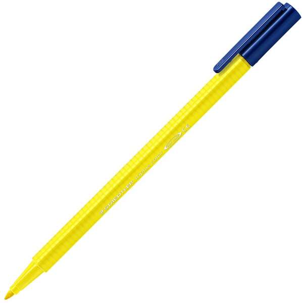 Staedtler Triplus Color 323 Pennarello a punta fine - Tratto 1 mm circa - Inchiostro a base d'acqua - Colore giallo chiaro