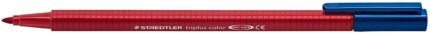 Staedtler Triplus Color 323 Pennarello a punta fine - Tratto 1 mm circa - Inchiostro a base d'acqua - Colore rosso carminio