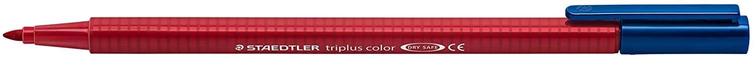 Staedtler Triplus Color 323 Pennarello a punta fine - Tratto 1 mm circa - Inchiostro a base d'acqua - Colore rosso carminio