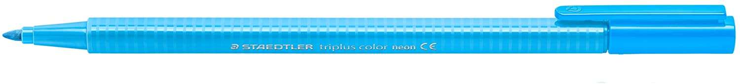 Staedtler Triplus Color 323 Pennarello a punta fine - Tratto circa 1 mm - Inchiostro a base d'acqua - Colore blu neon