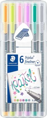 Staedtler Triplus Fineliner 334 Confezione da 6 pennarelli a punta fine - Tratto circa 0