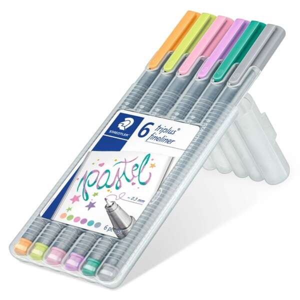 Staedtler Triplus Fineliner 334 Confezione da 6 pennarelli a punta fine - Tratto circa 0