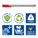 Staedtler Triplus Fineliner 334 Confezione da 6 pennarelli a punta fine - Tratto circa 0,3 mm - Inchiostro a base d'acqua - Colori assortiti - immagine 4