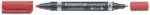 Staedtler Lumocolor 348 Pennarello permanente a doppia punta - Asciugatura rapida - Colore rosso